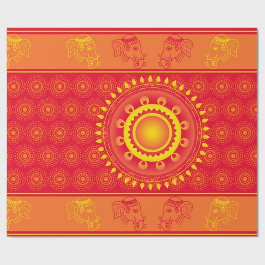 Indiaas patroon cadeaupapier (Vlak)