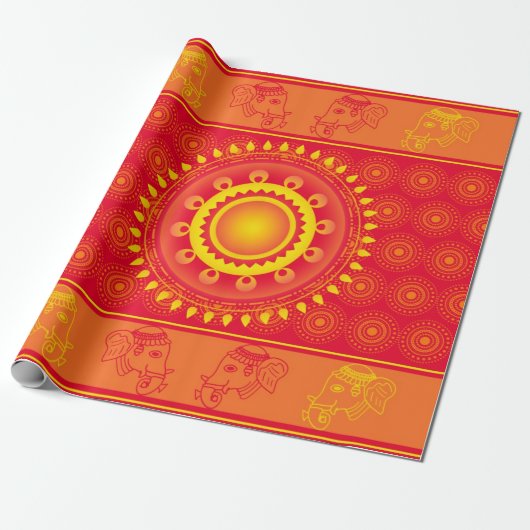 Indiaas patroon cadeaupapier (Uitgerold)
