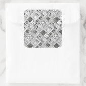 Indiaas patroon Doodle Vierkante Sticker (Tas)