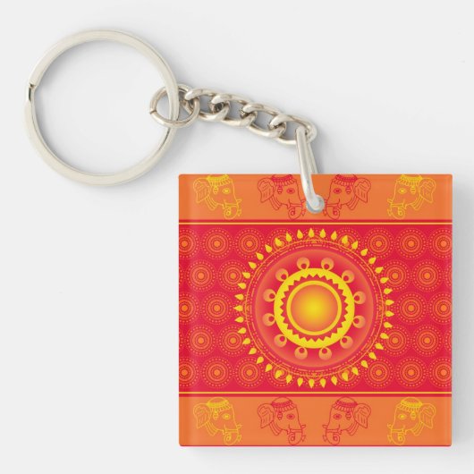 Indiaas patroon sleutelhanger (voorkant)
