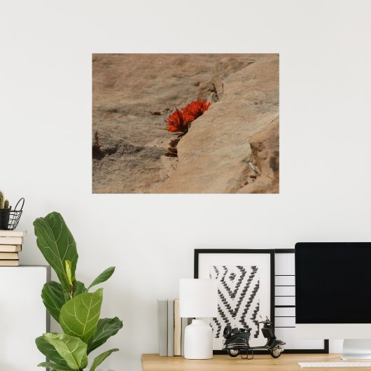 Indiaas penseel in Rocks bij Zion Poster (Thuiskantoor)