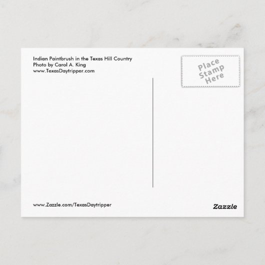 Indiaas penseelveld briefkaart (Achterkant)