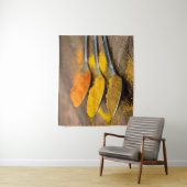 Indiaas Restaurant Aziatische specerijen op lepels Wandkleed (In situ)