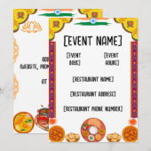Indiaas restaurant en inauguratie kaart (Voorkant / Achterkant)