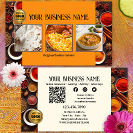 Indiaas restaurant QR Code Foto Sociale Media Visitekaartje