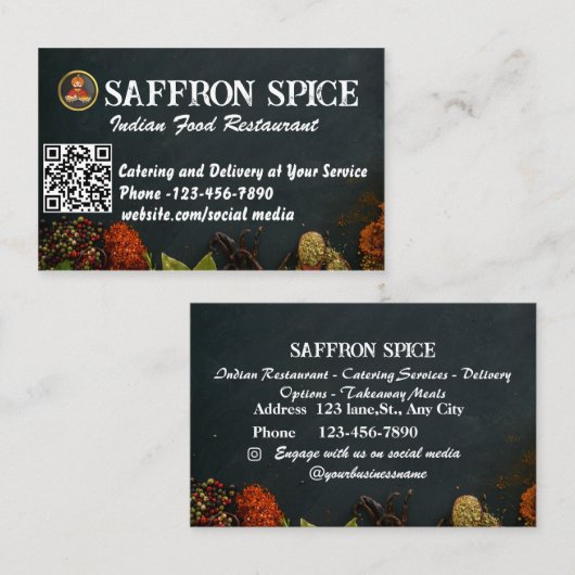 Indiaas restaurant Visitekaartje (Voorkant / Achterkant)
