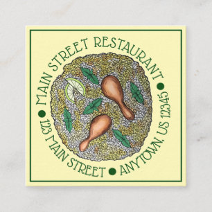 Indiaas restaurant voor voedselkeukens Chicken Bir Vierkante Visitekaartje