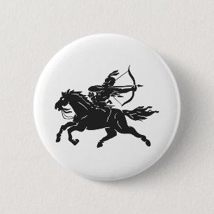 Indiaas rijppaard - Kies achtergrondkleur Ronde Button 5,7 Cm