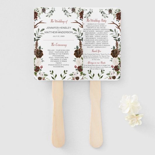 Indiaas rood bos groen boho rustiek gewei handwaaier (Voorkant en achterkant)