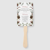 Indiaas rood bos groen boho rustiek gewei handwaaier (Voorkant)