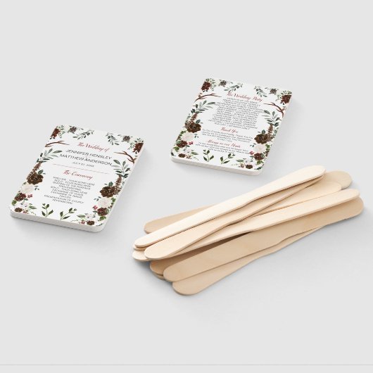 Indiaas rood bos groen boho rustiek gewei handwaaier (Niet-gemonteerd)