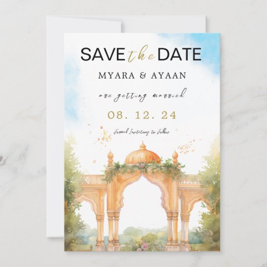 Indiaas Save the Date sjabloon Hindu bewaar de dat (Voorkant)