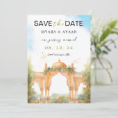 Indiaas Save the Date sjabloon Hindu bewaar de dat (Staand voorkant)