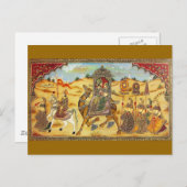 INDIAAS - SCHILDERIJ HUWELIJKSPROCESSIE MET KAMELE BRIEFKAART (Voorkant / Achterkant)