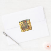 INDIAAS - SCHILDERIJ HUWELIJKSPROCESSIE MET KAMELE VIERKANTE STICKER (Envelop)