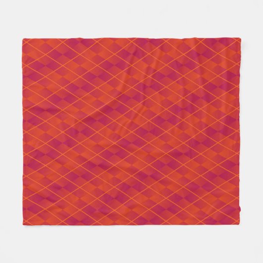 Indiaas Sinaasappel en Violet Argyle Fleece Deken (Voorkant (Horizontaal))