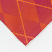 Indiaas Sinaasappel en Violet Argyle Fleece Deken (Hoek)