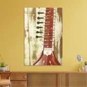 Indiaas Sitar String Instrument Canvas Afdruk (Insitu (Woonkamer))