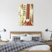 Indiaas Sitar String Instrument Canvas Afdruk (Insitu (Slaapkamer))