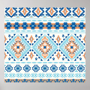 Indiaas Stam Tapijt Ornament Patroon Poster