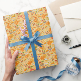 Indiaas Street Food Pattern Kleurrijke Feestelijke Cadeaupapier