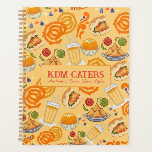 Indiaas Street Food Pattern Kleurrijke Feestelijke Planner (Voorkant)