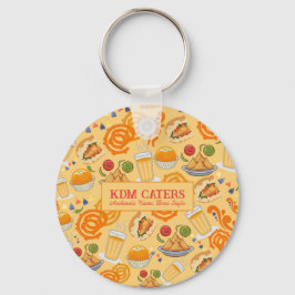 Indiaas Street Food Pattern Kleurrijke Feestelijke Sleutelhanger