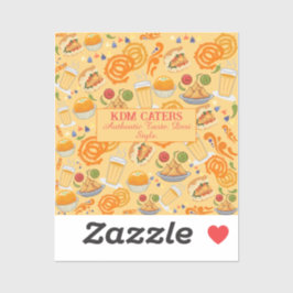 Indiaas Street Food Pattern Kleurrijke Feestelijke Sticker