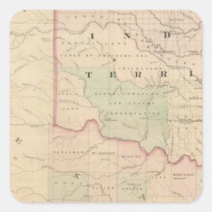 Indiaas Territorium en Texas, Noordwestelijk gedee Vierkante Sticker