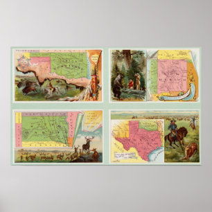 Indiaas Territorium, New Mexico, South Dakota, Tex Poster