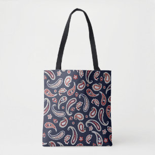 Indiaas traditioneel paisleypatroon voor de marine tote bag