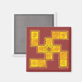 Indiaas traditioneel Swastika Magneet (Voorkant / Achterkant)