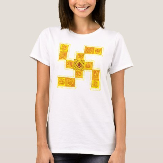 Indiaas traditioneel Swastika T-shirt (Voorkant)