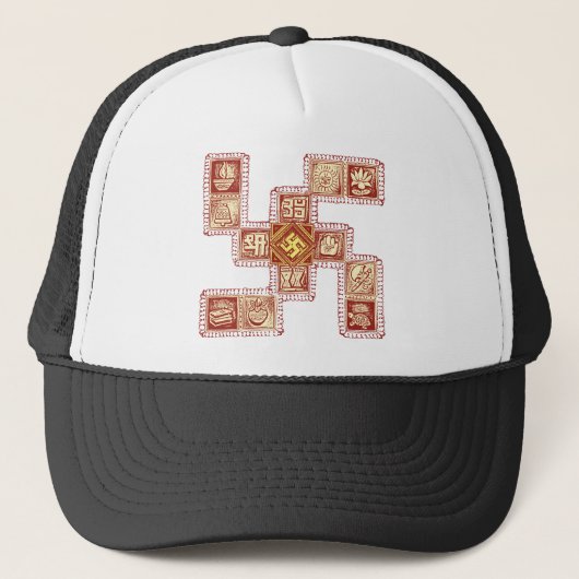 Indiaas traditioneel Swastika Trucker Pet (Voorkant)