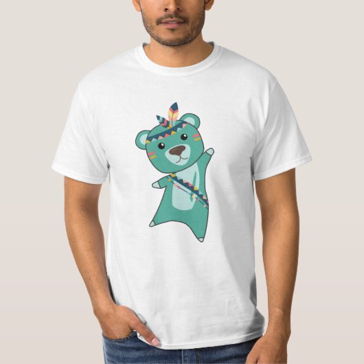 Indiaas Turquoise Beer Carnival Teddy Feather T-shirt (Voorkant)