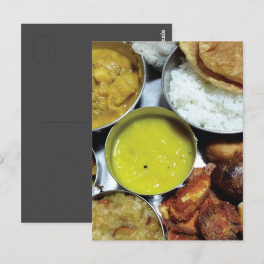 Indiaas Vegetarisch Voedsel Briefkaart (Voorkant / Achterkant)