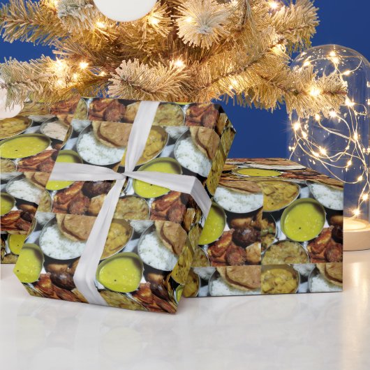 Indiaas Vegetarisch Voedsel Cadeaupapier (Feestdagen)