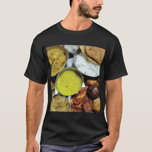 Indiaas Vegetarisch Voedsel T-shirt (Voorkant)