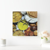 Indiaas Vegetarisch Voedsel Vierkante Klok (Huis)