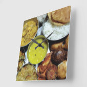 Indiaas Vegetarisch Voedsel Vierkante Klok (Hoek)