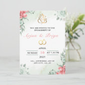 Indiaas Verloving Uitnodiging Kaart, Ring Ceremoni (Staand voorkant)