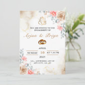 Indiaas Verloving Uitnodiging Kaart, Ring Ceremoni (Staand voorkant)