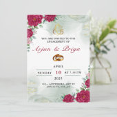 Indiaas Verloving Uitnodiging Kaart, Ring Ceremoni (Staand voorkant)