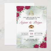 Indiaas Verloving Uitnodiging Kaart, Ring Ceremoni (Voorkant / Achterkant)