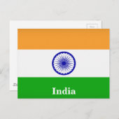  Indiaas Vlag Reistoerisme Briefkaart (Voorkant / Achterkant)