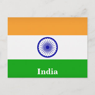 Indiaas Vlag Reistoerisme Briefkaart