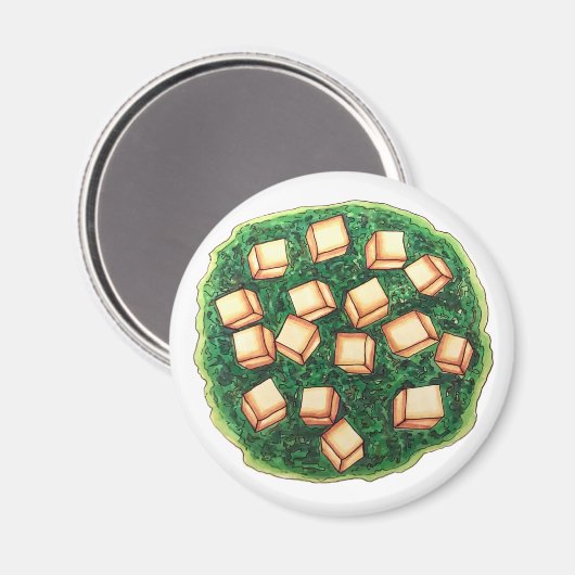 Indiaas voedselblad Saag Paneer Spinach Kaas Magneet (Voorkant / Achterkant)