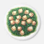 Indiaas voedselblad Saag Paneer Spinach Kaas Magneet (Voorkant)