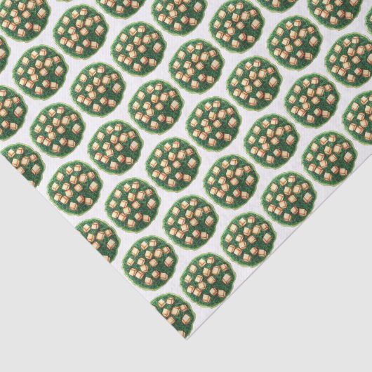 Indiaas voedselblad Saag Paneer Spinach Kaas Tissuepapier (Detail)