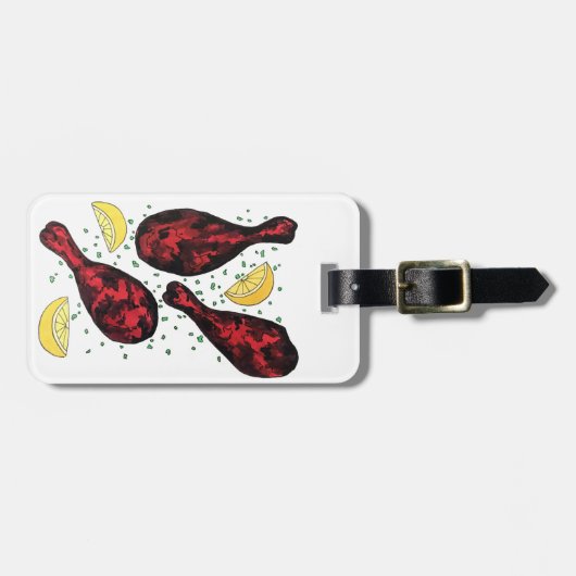 Indiaas voedseltandoorkoken Tandoori Chicken Bagagelabel (Voorkant horizontaal)